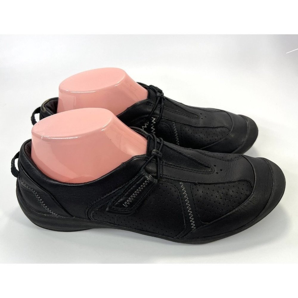 Clarks Privo Womens Asney Slip On Black Leather Casual Shoes Size US7.5 M EUR 38